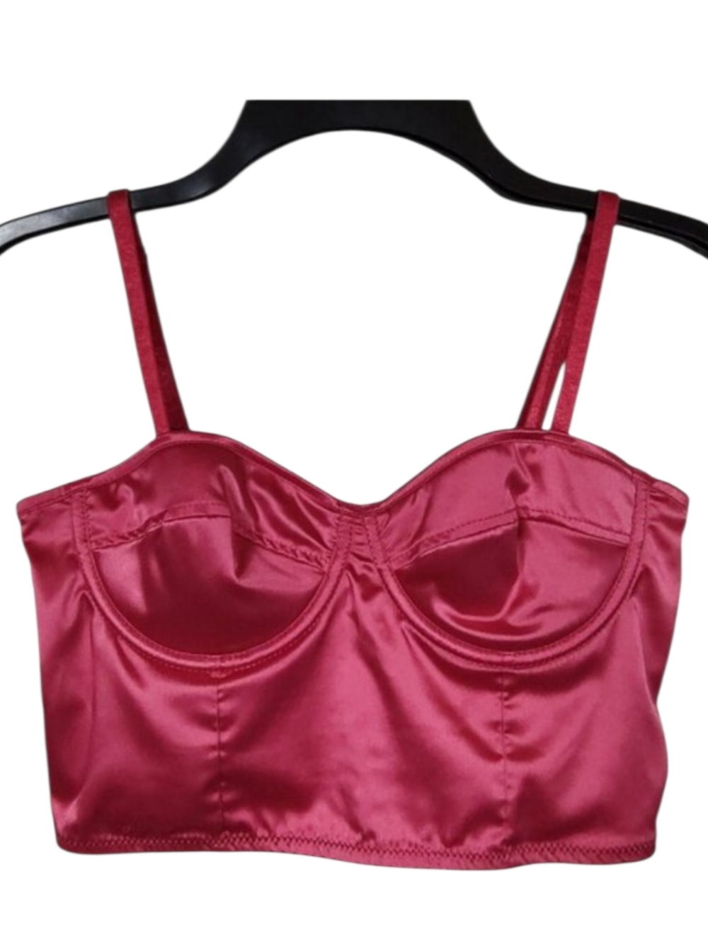 Red Longline Bra Underwired Boned Side Back Closure Adjustable Strap Size S